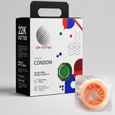 22k Dotted Long Lasting Extra Dotted Condom For Men Latex Condom Standard Size 3 Pcs Set-5008