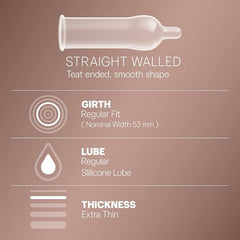 Durex Extra Thin Intense Chocolate Flavoured Condoms For Men - 12s