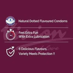 Long Lasting Condoms Ultra Thin & Super Dotted With Flavour - Pack Of (3 X 12s)|banana,mint,orange