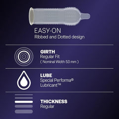 Durex Mutual Climax Condoms For Men & Women | Dotted | - 10 Count (Pack Of 2)