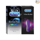 Durex Extra Time Condom 10s & Intense Vibe Bullet Combo