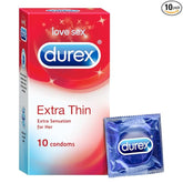 Durex Condoms, Extra Thin - 10 Count