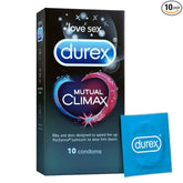 Durex Climax Condoms For Men & Women 10 Count extra Dotted And Ribbed Pleasure For Long Lasting