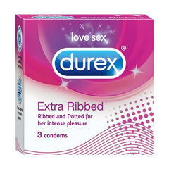 Durex Extra Ribbed - Pack Of 3 Condoms