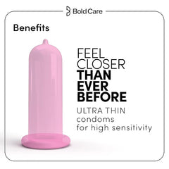 Bold Care 404 Super Ultra Thin Bubblegum Flavored Condoms For Men - 10 Count (Pack Of 1)