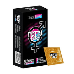 Notty Boy Biggbang 4in1 Multi Textured Condoms For Man- 10 Pieces | Ribbed Texture | Comfort Feel