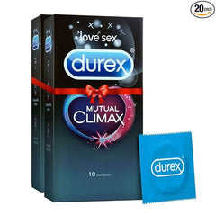 Durex Mutual Climax Condoms For Men & Women | Dotted | - 10 Count (Pack Of 2)