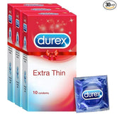 Durex Condoms, Extra Thin- 10s (Pack Of 3)