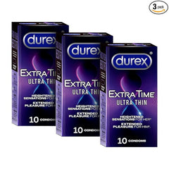 Durex Extra Time Ultra Thin Condom 10 Count (Pack Of 3)