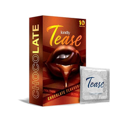 Kindly Tease Ultra Thin Chocolate Condoms For Men, Pack Of 10 -thin For Skin Like Paraben Free,