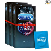 Durex Mutual Climax Condoms For Men | Dotted | - 10 Count (Pack Of 3)