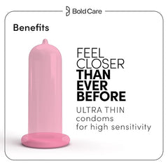 Bold Care 404 Super Ultra Thin Strawberry Flavored Condoms For Men 60 Microns 10 Units (Pack Of 1)