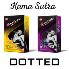 Kama Sutra Flavours Dotted Condoms - Pack of 10, 100 No's