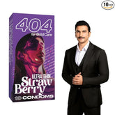Bold Care 404 Super Ultra Thin Strawberry Flavored Condoms For Men 60 Microns 10 Units (Pack Of 1)