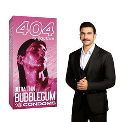 Bold Care 404 Super Ultra Thin Bubblegum Flavored Condoms For Men - 10 Count (Pack Of 1)