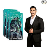Bold Care 404 Super Nano Thin Condoms For Men - 50 Microns - Intense Fit - 10 Units (Pack Of 3)