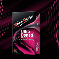 Kamasutra Ultra Dotted Condoms For Men - 20 Count I Dotted For Extra Stimulation/sensaton