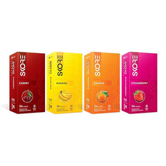 Skore Fruit Basket Condoms Combo Flavored - Orange, Banana, Cherry & Strawberry 10 Pieces, Pack 4