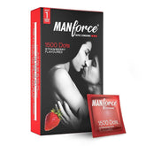 Manforce Xotic Strawberry Flavoured Condoms For Men | 10 Pcs | Extra Dotted & Lubricated Latex