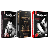 Manforce Dotted Combo Condoms For Men (Xotic - Chocolate, Strawberry, King Dot) - Pack Of 30