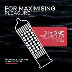 Manforce Sunny Edition Condoms | 50 Pcs | Ribbed, Dotted & Anatomically Shaped Condoms Indias No. 1