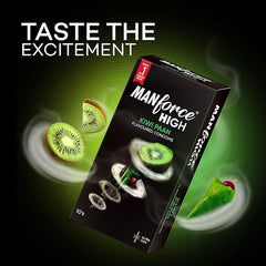 Manforce High Kiwi Paan Flavoured Condoms For Men| 10 Count| Ultra Thin Condoms X Pack Of 2