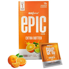 Manforce Epic Passion | Extra Dotted Condom For Intense Pleasure | Fruit Punch Flavour | 10 Pcs