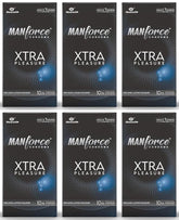 Manforce Xtra Pleasure Xtra Dotted Climax Delay Condoms, Unflavoured, 10 Pcs (Pack Of 6)