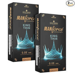 Manforce King Thin Ultra-thin Unflavoured Condoms, 10 Pieces X Pack Of 2