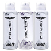 PARK AVENUE 2X VOYAGE + NEO DEODORANT BODY SPRAY FOR MEN 150ML 5.0 FL.OZ. EACH PACK OF 3