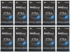 Manforce Xtra Pleasure Xtra Dotted Climax Delay Condoms, Unflavoured, 10 Pcs (Pack Of 10)