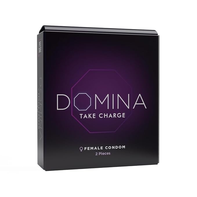 Domina Female Condom With Soft Inner Sponge, No Artificial Made With Natural Rubber Latex Pack Of 2
