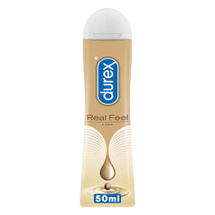 Durex Real Feel Condoms For Men - 10 Count With Long-lasting Lubricant - 50ml |latex Free