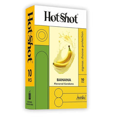 Hot Shot Banana Flavored Condom For Men -10 Count