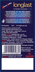 Kamasutra Longlast Condom For Men | Dotted | Combo Pack Of 20