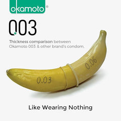 Okamoto 003 Aloe Condoms| Japan's Best Only Natural Water Based Lube Condom In India|(Pack Of 1)