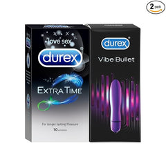 Durex Extra Time Condom 10s & Intense Vibe Bullet Combo