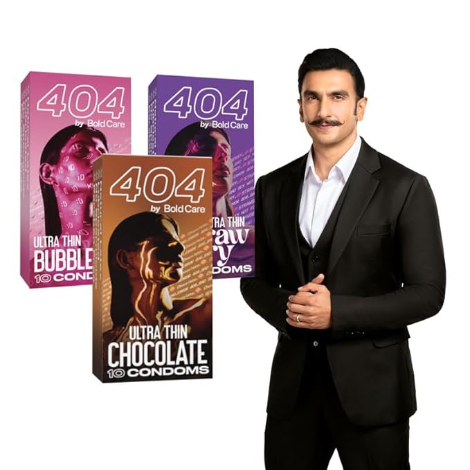 Bold Care 404 Super Ultra Thin Chocolate Flavored Strawberry Flavored Condoms - Combo Pack - 30 Pcs