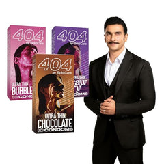 Bold Care 404 Super Ultra Thin Chocolate Flavored Strawberry Flavored Condoms - Combo Pack - 30 Pcs