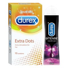Pleasure Packs (Durex Intense Tingling Lube 50ml, Extra Dots 10s)