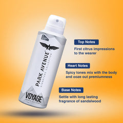 PARK AVENUE 2X VOYAGE + NEO DEODORANT BODY SPRAY FOR MEN 150ML 5.0 FL.OZ. EACH PACK OF 3