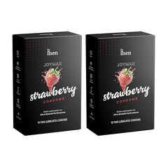 Formen Joymax Strawberry & Lubricated Condoms For Men With Disposable Pouches (Pack Of 2)