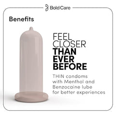 Bold Care 404 Ultra Thin Lubricated Ecstasy Condoms For Men -30 Condoms (Pack Of 3)