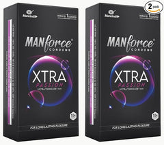 Manforce Xtra Passion Ultra Thin Climax Delay Condoms, Unflavoured, 10 Pcs (Pack Of 2)