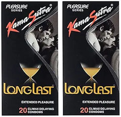 Kamasutra Pleasure Series Condoms For Men, Contains Active Dotted Texture, 20 Premium (Pack Of 2)