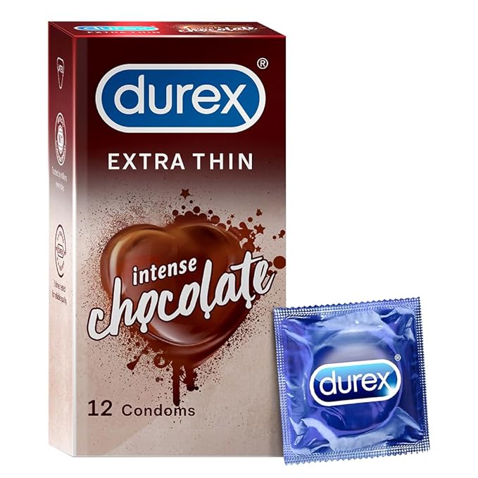 Durex Extra Thin Intense Chocolate Flavoured Condoms For Men - 12s