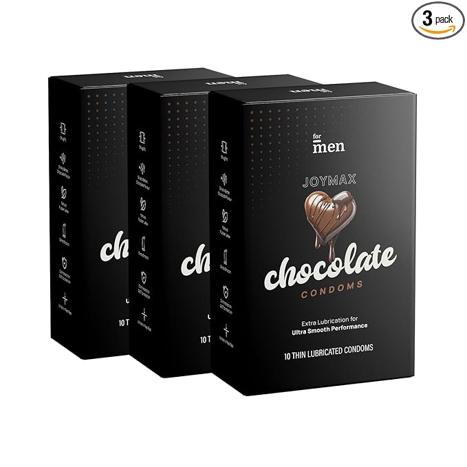 Joymax Chocolate Condoms For Men | Ultra-thin, Smooth & Flavoured Pack Of 3, (10 Sheets Each)