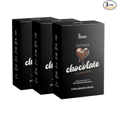 Joymax Chocolate Condoms For Men | Ultra-thin, Smooth & Flavoured Pack Of 3, (10 Sheets Each)