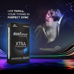 Manforce Xtra Pleasure Xtra Dotted Climax Delay Condoms, Unflavoured, 10 Pcs (Pack Of 10)