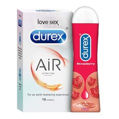 Pleasure Packs (Durex Strawberry 50ml, Air 10s)